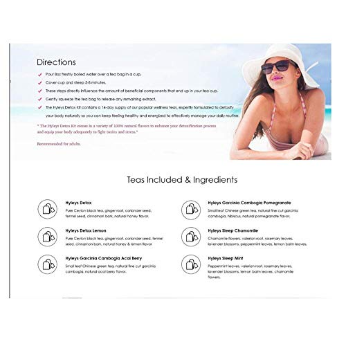 Hyleys Detox Tea for Cleanse and Weight Loss - 28 Day Kit - 84 Tea Bags (9 Pack) HYLEYSBuy Supplements Australia