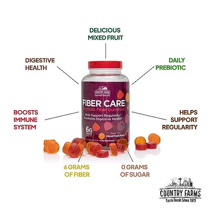 Country Farms Fiber Care Prebiotic Gummies, 6g of Fiber Per Serving, FOS from Beets Country FarmsBuy Supplements Australia