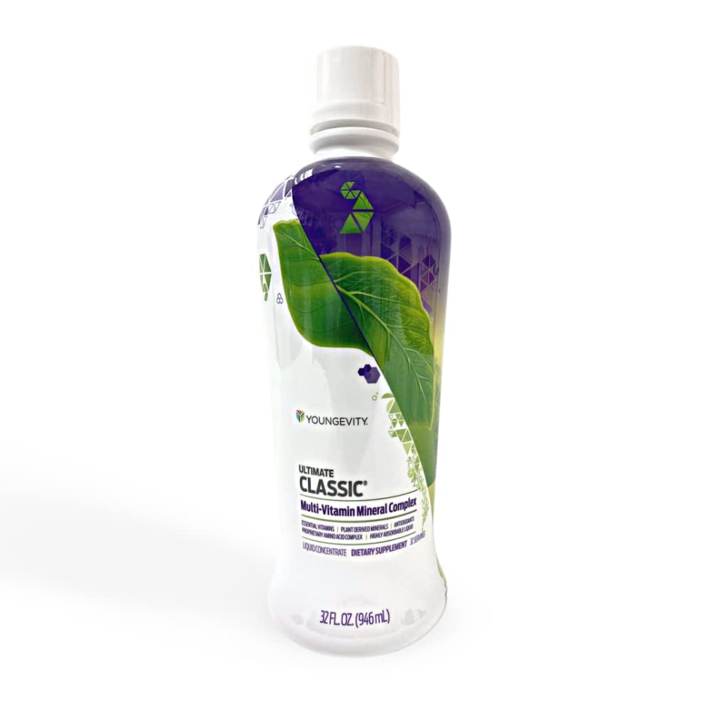 Youngevity Ultimate Classic® - Mega Multi-Vitamin & Mineral Complex - 16 Vitamins, 70+ Minerals, 12+ Amino Acids, Grape Seed, CoQ10, and More - Highly Absorbable Liquid (32 Fl Oz - Pack of 1) YoungevityBuy Supplements Australia