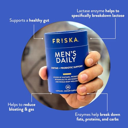 FRISKA Men’s Daily Digestive Enzyme and Probiotics Supplement, Natural Support FR!SKABuy Supplements Australia