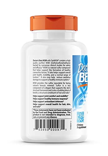 Doctor's Best MSM with OptiMSM, Non-GMO, Gluten Free, Joint Support, 1500 mg Doctor's BESTBuy Supplements Australia