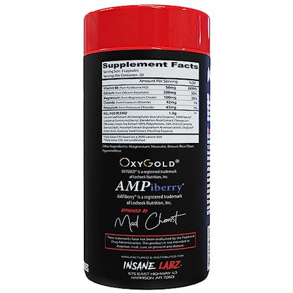 Insane Labz Kill H20, AMPiberry Infused Diuretic, Reduce Water Retention and Bloating Relief Insane LabzBuy Supplements Australia