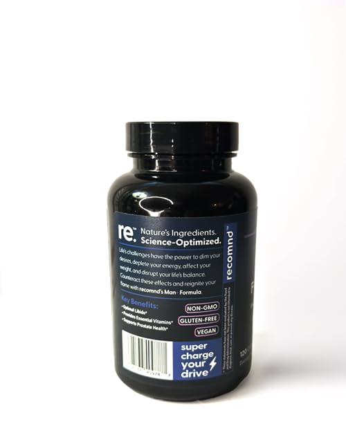 recomnd Nutrition - Man+ Formula, Energy Support, Muscle Support, and Prostate Health Supplements for Men with Vitamin E, Saw Palmetto, Red Korean Ginseng, and More, 120 Capsules recomndBuy Supplements Australia