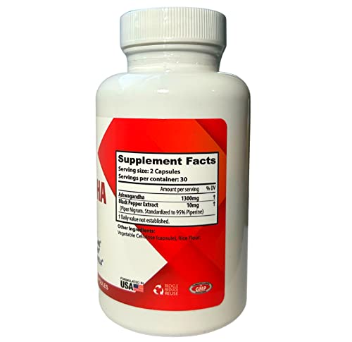 Aulona Care Ashwagandha with Black Pepper 1300mg for Healthy Adrenaline, Stress Relief Aulona CareBuy Supplements Australia
