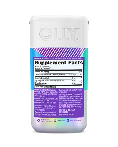 OLLY Combat Cravings, Metabolism & Energy Support Supplement,1000 mcg Chromium OLLYBuy Supplements Australia