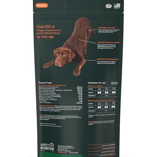 VetriScience Ultimate Strength Hip & Joint Supplement for Dogs, GlycoFlex Plus – MSM, Chondroitin & Green-Lipped Mussel Chews for Mobility, Flexibility, Comfort & Support, Peanut Butter Flavor 120 Cnt VETRISCIENCEBuy Supplements Australia