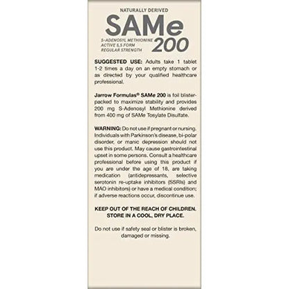 Jarrow Formulas® Same 200 mg, Supports Joint Health, Liver Function, Brain Metabolism, 60 Tablets, Up to A 60 Day Supply Jarrow FormulasBuy Supplements Australia