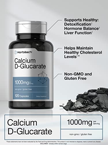 Calcium D-Glucarate 1000mg | 120 Capsules | Non-GMO, Gluten Free Supplement HorbäachBuy Supplements Australia