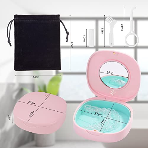 2 Pack Retainer Case with Vent Holes, Mirrors,Compatible with Invisalign,Night Guards DoboliBuy Supplements Australia