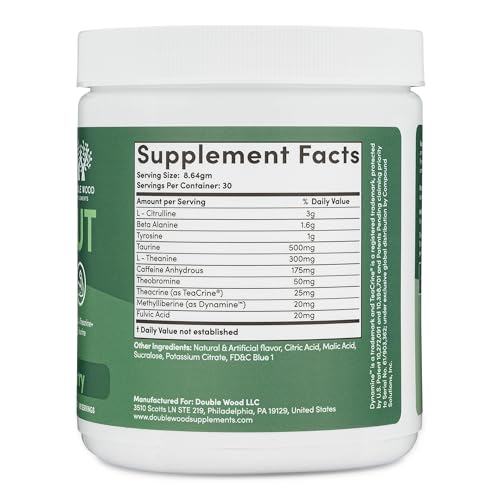 Pre Workout Powder for Men & Women (30 Servings of Caffeine, Beta Alanine, L-Citrulline Double Wood SupplementsBuy Supplements Australia