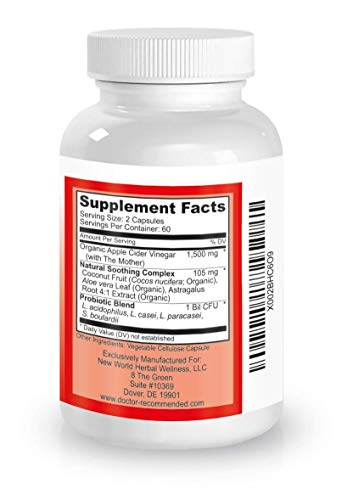 Apple Cider Vinegar Capsules - 100% Organic Apple Cider Vinegar Pills 1500 mg DOCTOR RECOMMENDED SUPPLEMENTSBuy Supplements Australia