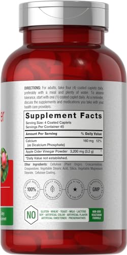 Apple Cider Vinegar Tablets 3200mg | 180 Pills | Vegetarian, Non-GMO & Gluten Free Supplement HorbäachBuy Supplements Australia