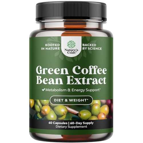 Pure Green Coffee Bean Extract - 800 mg Green Coffee Extract Caffeine Energy Pills 