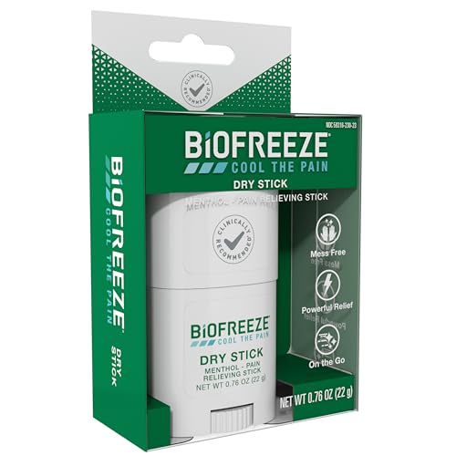 Biofreeze Dry Stick, Mess-Free Relief for Neck, Shoulder, Knee, Hip, Hand & Joint, Cooling Menthol Pain Relief Stick, Up to 100 Uses BiofreezeBuy Supplements Australia
