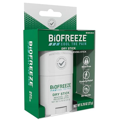 Biofreeze Dry Stick, Mess-Free Relief for Neck, Shoulder, Knee, Hip, Hand & Joint, Cooling Menthol Pain Relief Stick, Up to 100 Uses BiofreezeBuy Supplements Australia