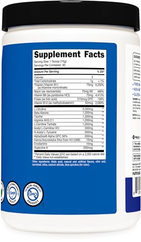 Nutricost Stim-Free Pre-Workout, 30 Servings (Blue Raspberry) - Caffeine Free, Stimulant NutricostBuy Supplements Australia