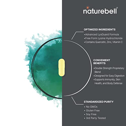 NatureBell L-Lysine 1000mg + Quercetin 250mg Supplement, 240 Capsules, Free Form NatureBellBuy Supplements Australia