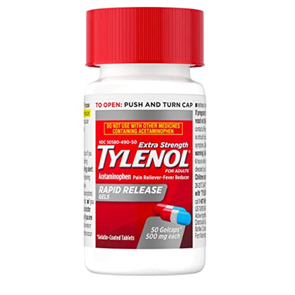 Tylenol Extra Strength Acetaminophen Rapid Release Gels for Pain & Fever, 50 Count TylenolBuy Supplements Australia