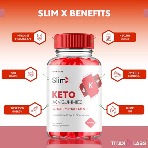 (2 Pack) SlimX Keto ACV Gummies, SlimX Keto ACV Advanced Weight Loss 1000MG Apple Titan LabsBuy Supplements Australia