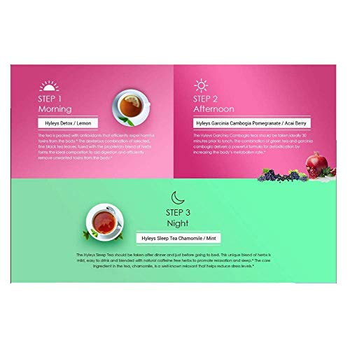Hyleys Detox Tea for Cleanse and Weight Loss - 28 Day Kit - 84 Tea Bags (9 Pack) HYLEYSBuy Supplements Australia