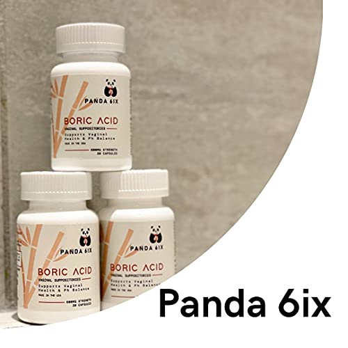 Panda 6ix Boric Acid Vaginal Suppositories 30 Capsules, 600mg Made in The USA- Feminine Health Support Panda 6ixBuy Supplements Australia