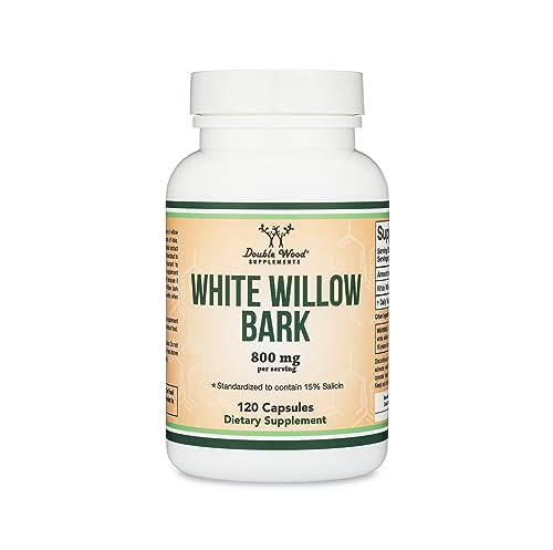 White Willow Bark Capsules 800mg per Serving, 120 Count (Willow Bark Extract Std. Double Wood SupplementsBuy Supplements Australia