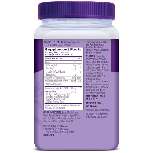 Natrol Sleep & Restore Magnesium Glycinate Blend Gummies, Magnesium for Sleep Aids for Adults, Melatonin-Free, Cherry Flavored, 30 Day Supply NatrolBuy Supplements Australia
