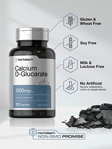 Calcium D-Glucarate 1000mg | 120 Capsules | Non-GMO, Gluten Free Supplement HorbäachBuy Supplements Australia