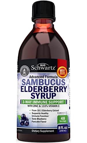 Elderberry Syrup for Kids and Adults - Natural Immune Support with Zinc and Vitamin C BioSchwartzBuy Supplements Australia