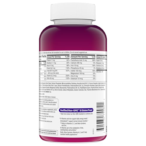 Centrum Multivitamin for Women, Multimineral Supplement with Iron, Vitamin D3, B Vitamins and Antioxidant Vitamins C and E, Gluten Free