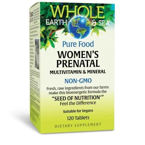 Natural Factors Whole Earth & Sea, Women's Prenatal Multivitamin and Mineral, Whole Food Supplement, Vegan, 120 Tablets Natural FactorsBuy Supplements Australia