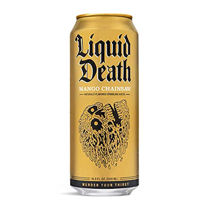 Liquid Death Flavored Sparkling Water with Agave, Mango Chainsaw, 16.9 oz Tallboys Liquid DeathBuy Supplements Australia