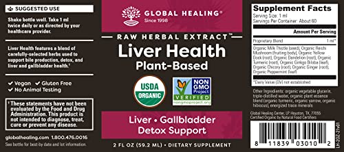 Global Healing Liver Health - Natural Vegan Liquid Drops Supplement Supports Liver Global Healing CenterBuy Supplements Australia