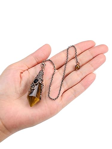 PESOENTH Crystal Pendulum Dowsing Divination Scrying Pendulum with Bronze Wrap Tiger Eye Healing PESOENTHBuy Supplements Australia