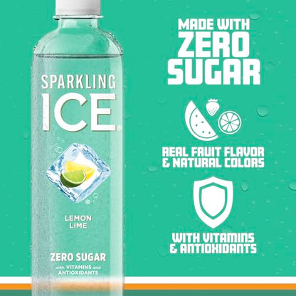 Sparkling Ice, Lemon Lime Sparkling Water, Zero Sugar Flavored Water, with Vitamins Sparkling ICEBuy Supplements Australia