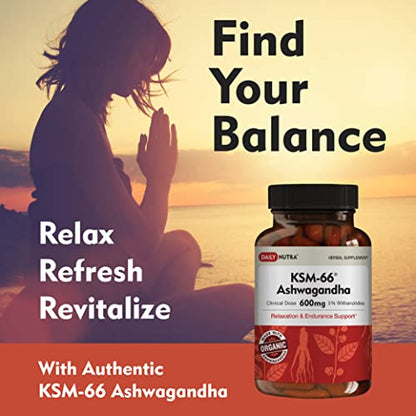 DailyNutra KSM-66 Ashwagandha 600mg Organic Root Extract - High Potency Supplement DailyNutraBuy Supplements Australia