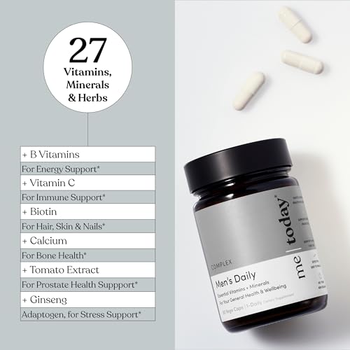 me today Multivitamin for Men, Mineral Supplements with 27 Vitamins, Minerals and Herbs, Including D, C, A, B, Biotin and Zinc, Vegetarian | General Health Supplements | 60 Capsules me todayBuy Supplements Australia