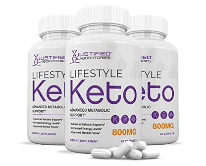 (3 Pack) Lifestyle Keto Pills 800MG Includes Patented goBHB Exogenous Ketones Advanced