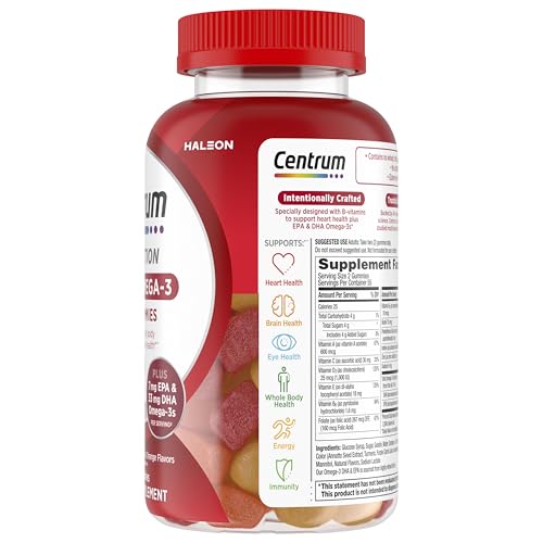 Centrum MultiGummies Multi+ Omega 3 Dual Action, Adult Multivitamin, Multivitamin/Multimineral/Omega 3 CentrumBuy Supplements Australia