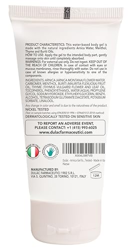 Dulac Arnica Body Massage Gel – Water-Based Cosmetic Massage Gel with Arnica Montana, Fast-Absorbing Lightweight Texture, Non-Greasy Feel, Dermatologically Tested, 1.7 Fl Oz DULÀC FARMACEUTICI 1982Buy Supplements Australia