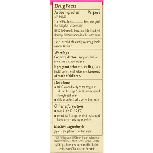 Bach Original Flower Remedies, Star of Bethlehem for Grief and Shock (Non-Alcohol Formula) BachBuy Supplements Australia