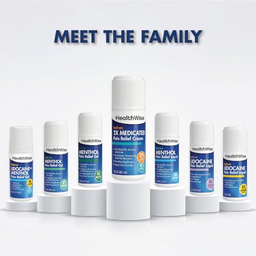 HealthWise 2X Medicated Roll-On | 10% Menthol + 20% Methyl Salicylate | Pain Relief Cream | 3 oz. 88.5 mL | Quick-Dry Formula | Immediate Penetrating Action | Topical Analgesic HealthWiseBuy Supplements Australia