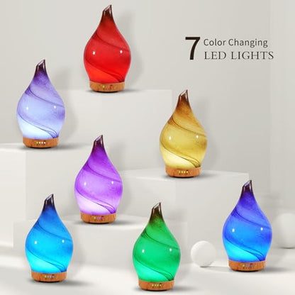 Porseme 100ml Glass Essential Oil Diffuser Aromatherapy Ultrasonic Cool Mist Humidifier 4 Running Hours PorsemeBuy Supplements Australia