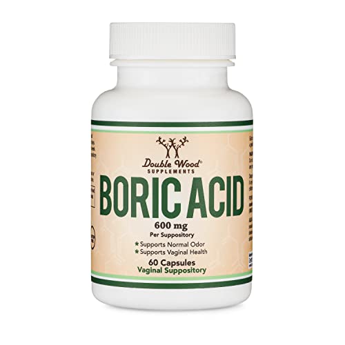 Boric Acid Vaginal Suppositories (600mg, 60 Count) Supports Vaginal pH Balance, Odor Control Double Wood SupplementsBuy Supplements Australia