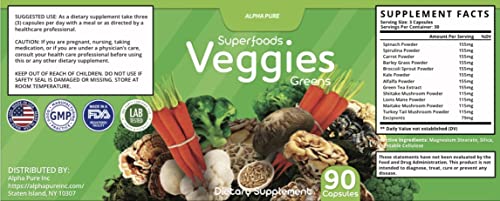 90 Capsules Each Bottle 540 Capsules superfoods Veggies Greens and Reds Fruits Triple Alpha PureBuy Supplements Australia