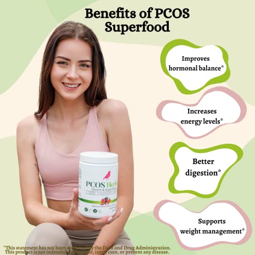 PCOS Herbal Green Superfood Probiotic Powder Mix: Hormonal Balance, Energy Boost PCOS Herbal TeaBuy Supplements Australia