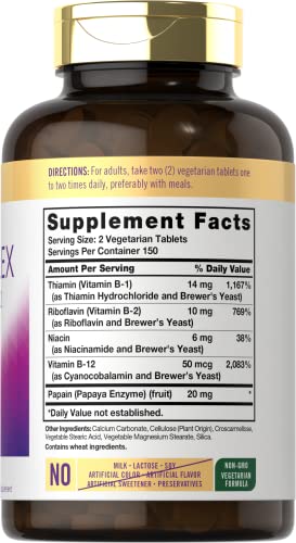 Carlyle B Complex Vitamin with B12 | 300 Tablets | High Potency Formula | Vegetarian CarlyleBuy Supplements Australia