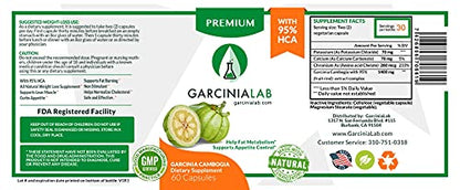 Garcinia Cambogia Extract 100% Pure 95% HCA Pharmaceutical Grade 60 Capsules 1 Month GarciniaLabBuy Supplements Australia