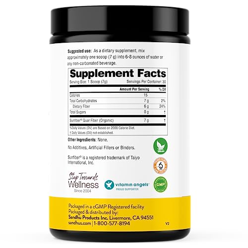 Sandhu's Prebiotic Fiber Supplement Powder –30 Servings- SunFiber® –Low FODMAP Sandhu'sBuy Supplements Australia