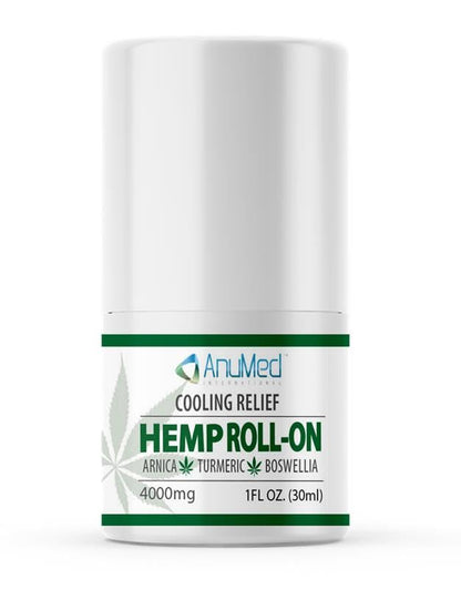 ANUMED Hemp Roll-On 4000mg Pain Relief. Fast Acting, Long Lasting, Maximum Strength with Arnica + Turmeric for Anti-Inflammatory, Natural Recovery, Joint, Muscle, Nerve Pain Reliever 2 Packs of (1oz) AnuMed InternationalBuy Supplements Australia